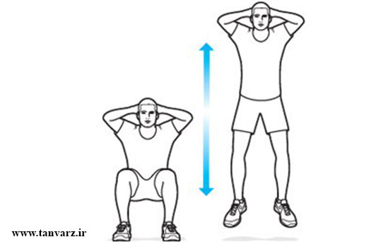 اسکوات پرشی یک تمرین با وزن بدن