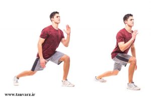 حرکت لانگ پرشی به جک پا - Jump Lunge to Feet Jack