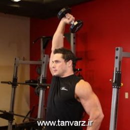 حرکت پشت بازو دمبل تک دست Dumbbell One-Arm Triceps Extension 